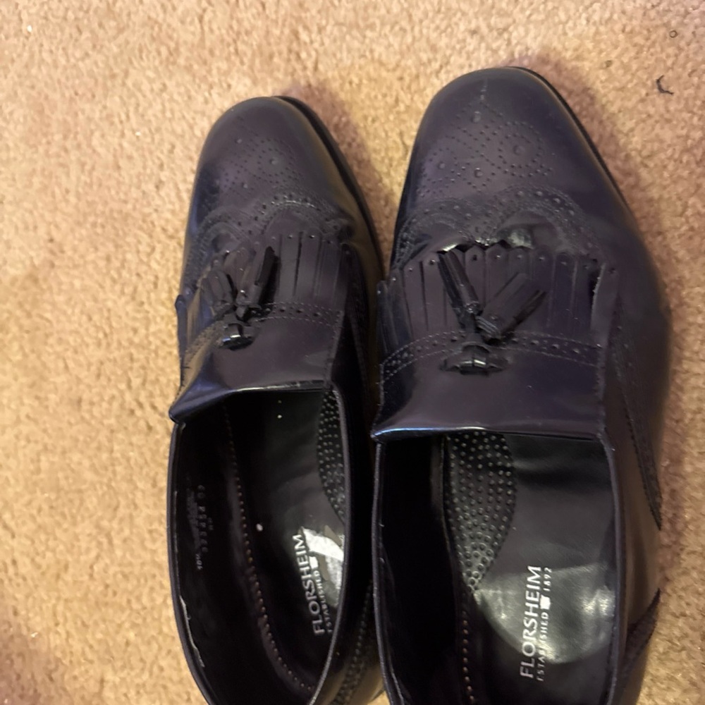 Florsheim Black Leather Tassel Loafers